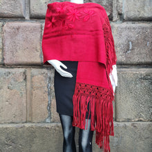 Load image into Gallery viewer, Red Alpaca Shawl 05