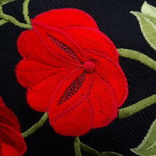 Load image into Gallery viewer, Black and red Alpaca Shawl 08