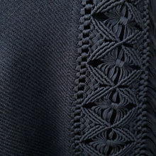 Load image into Gallery viewer, Black and pink Alpaca Shawl 10