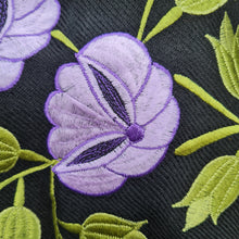 Load image into Gallery viewer, Black and purple Alpaca Shawl 11