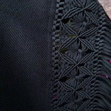 Load image into Gallery viewer, Black and Pink Alpaca Shawl 13