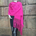 Fuchia Alpaca Shawl 02