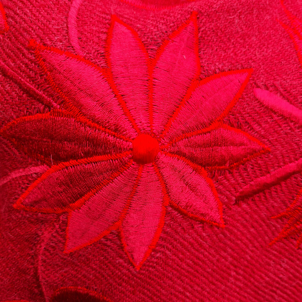 Red Alpaca Shawl 05