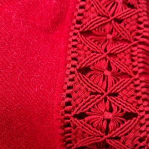 Red Alpaca Shawl 05