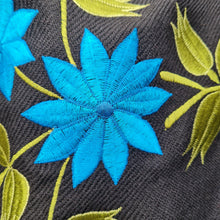 Load image into Gallery viewer, Black and blue Alpaca Shawl 07

