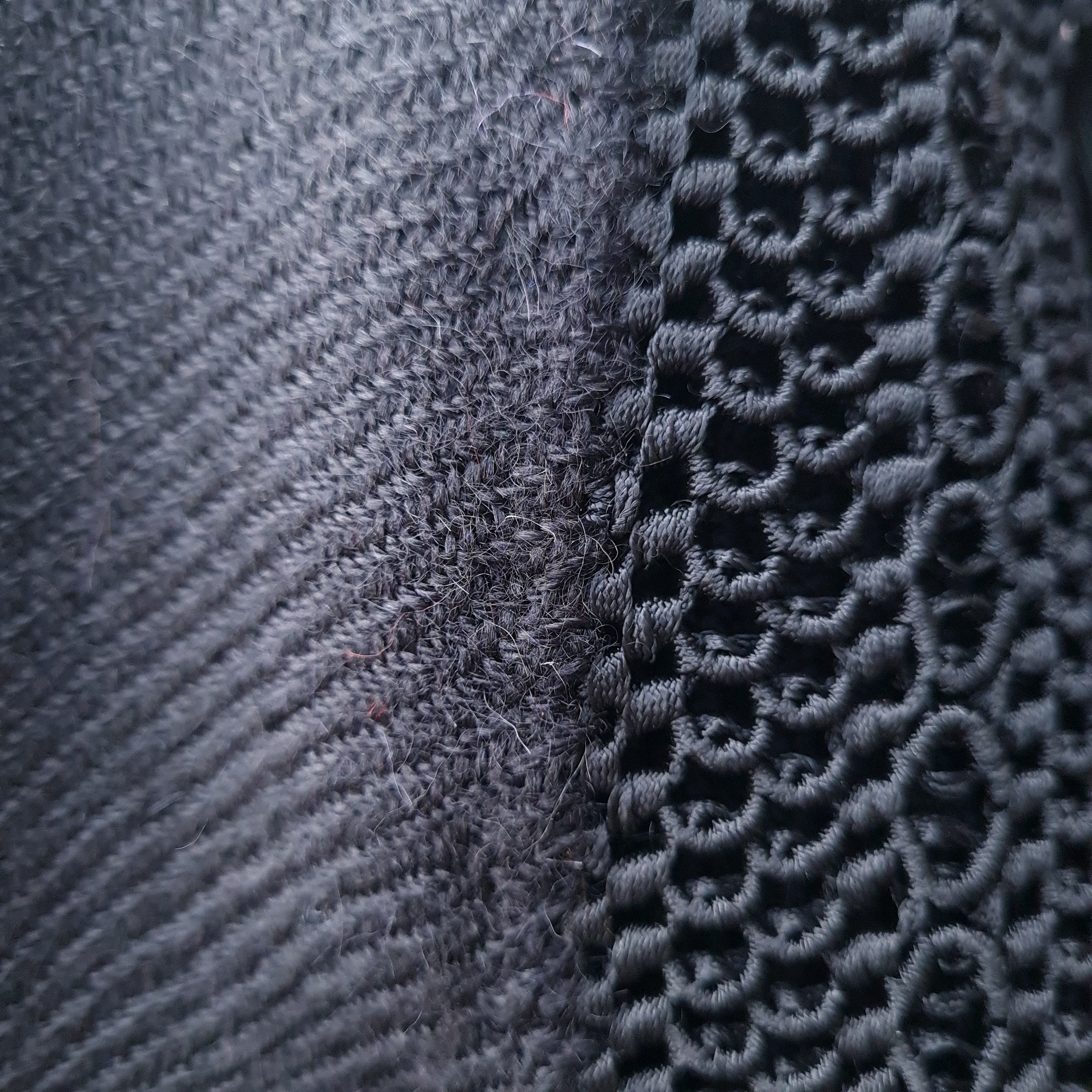 Black and blue Alpaca Shawl 07