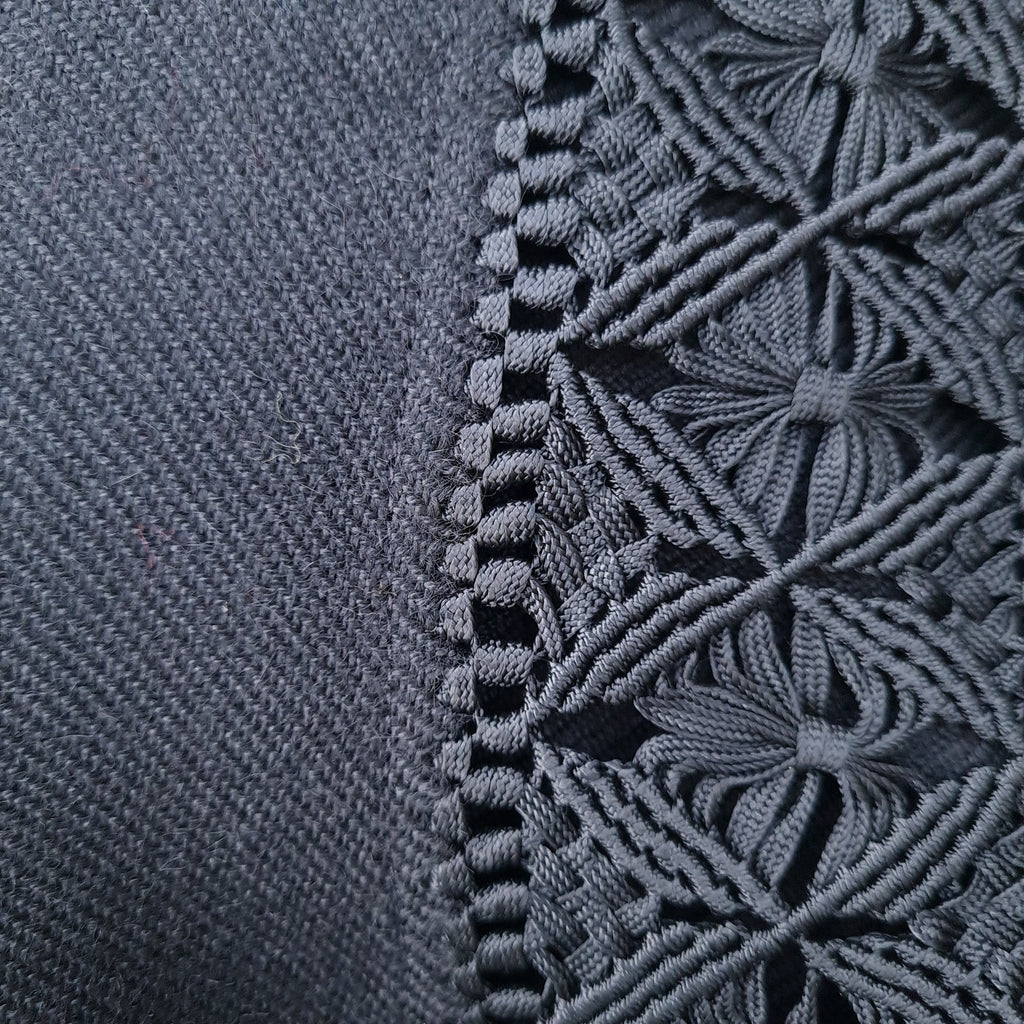 Black and red Alpaca Shawl 08