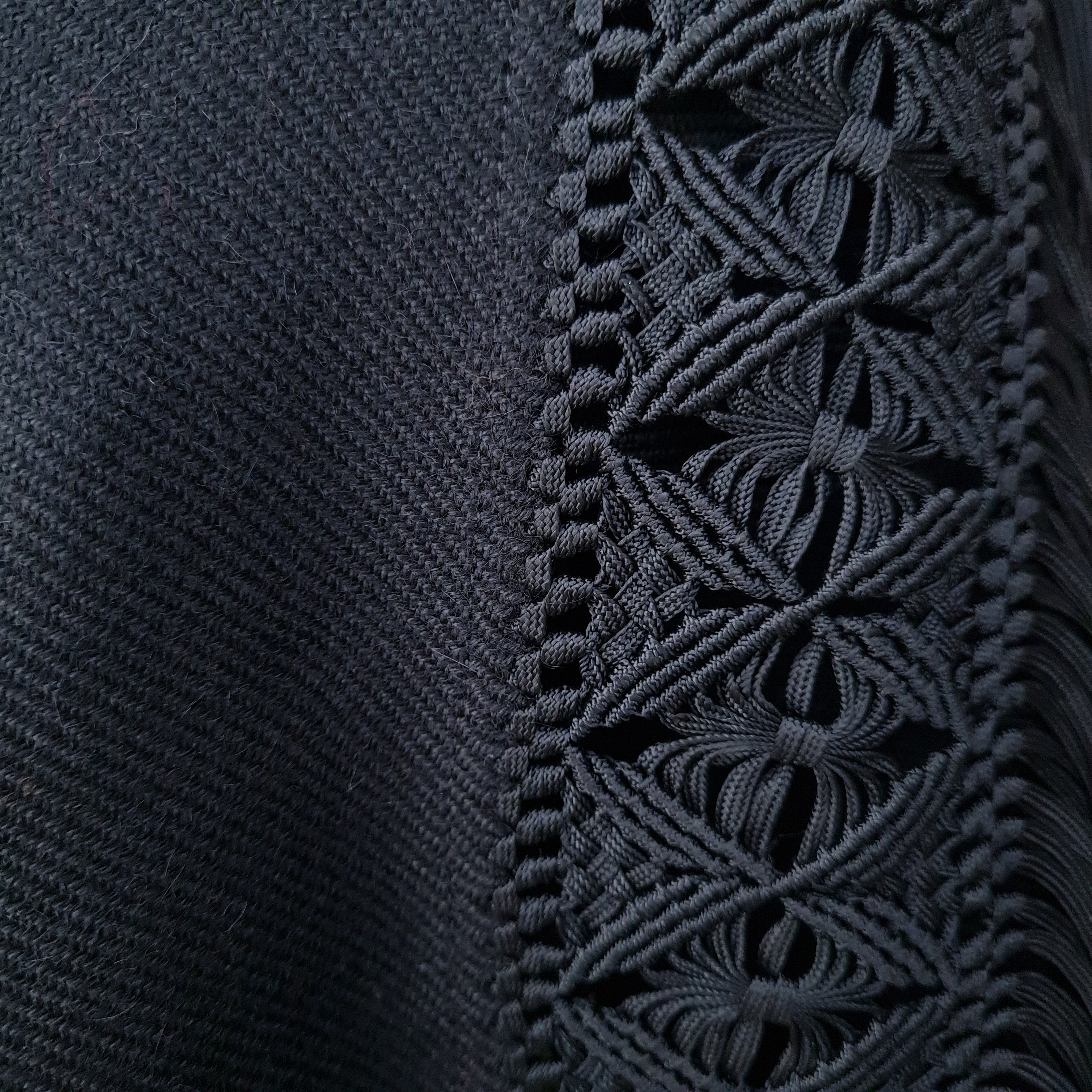 Black and pink Alpaca Shawl 10