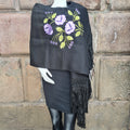 Black and purple Alpaca Shawl 11