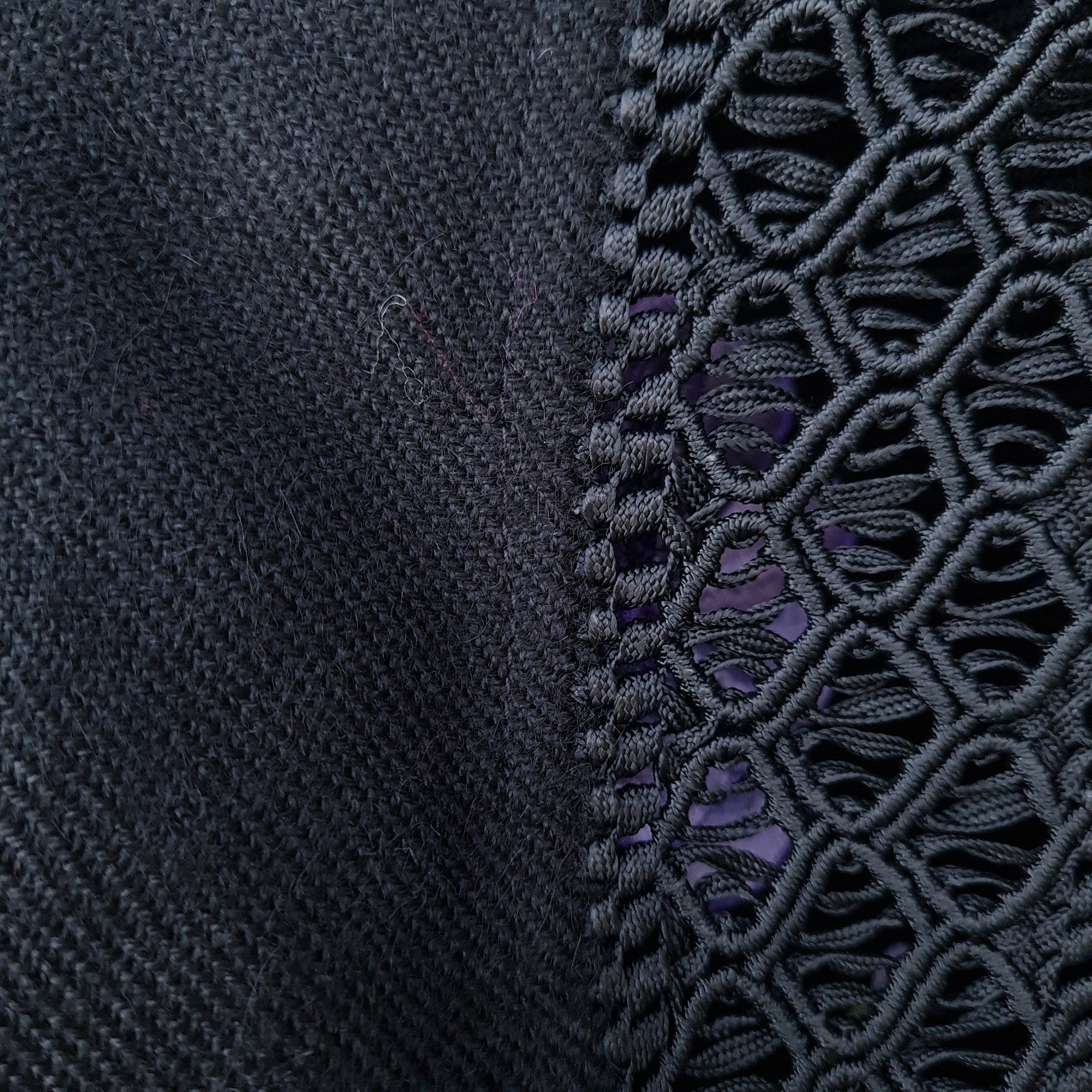 Black and purple Alpaca Shawl 11