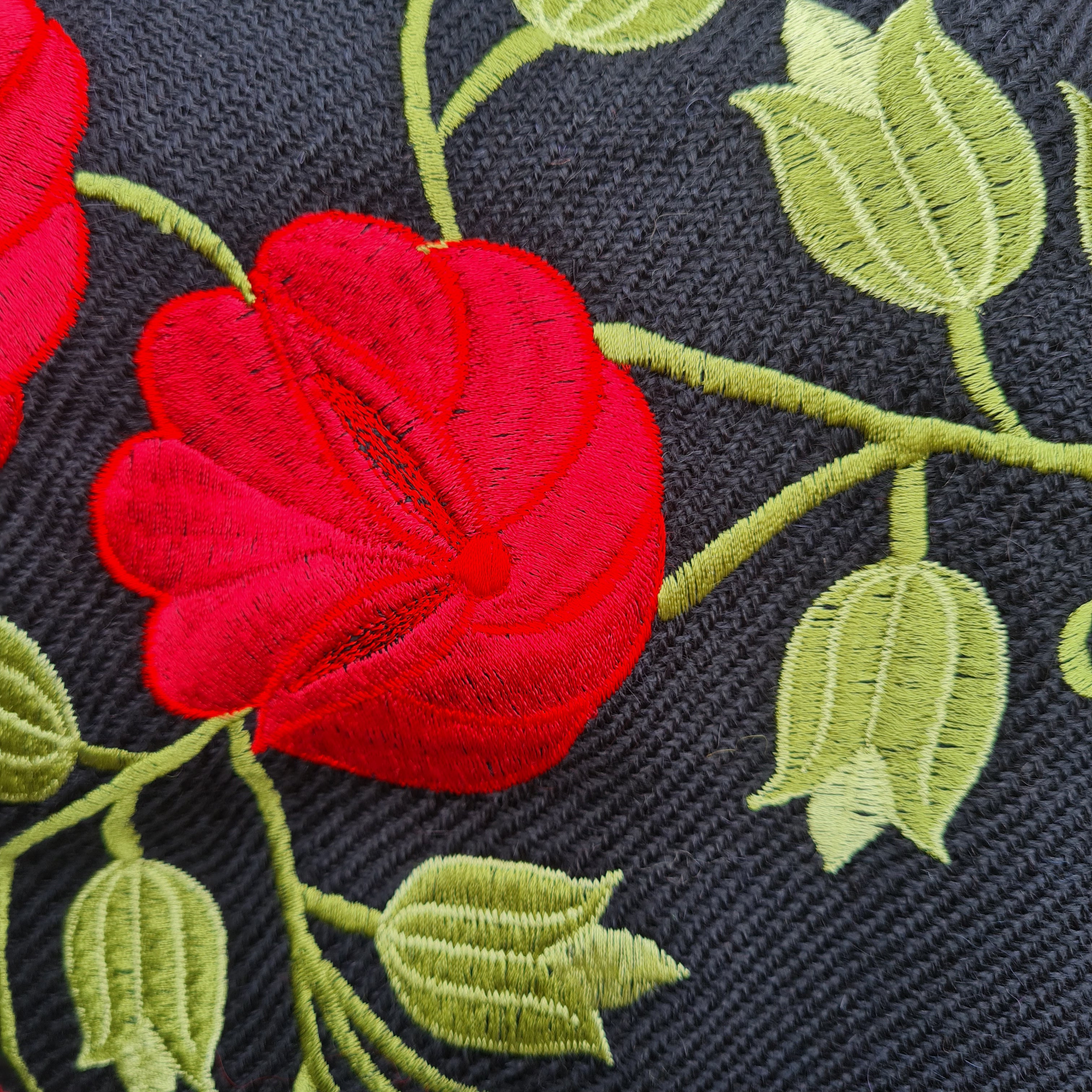 Black and Red Alpaca Shawl 12