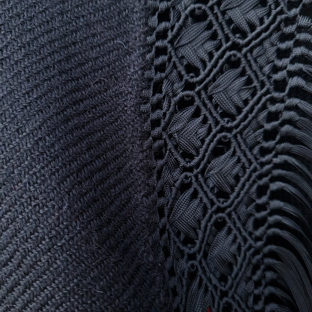 Black and Red Alpaca Shawl 12