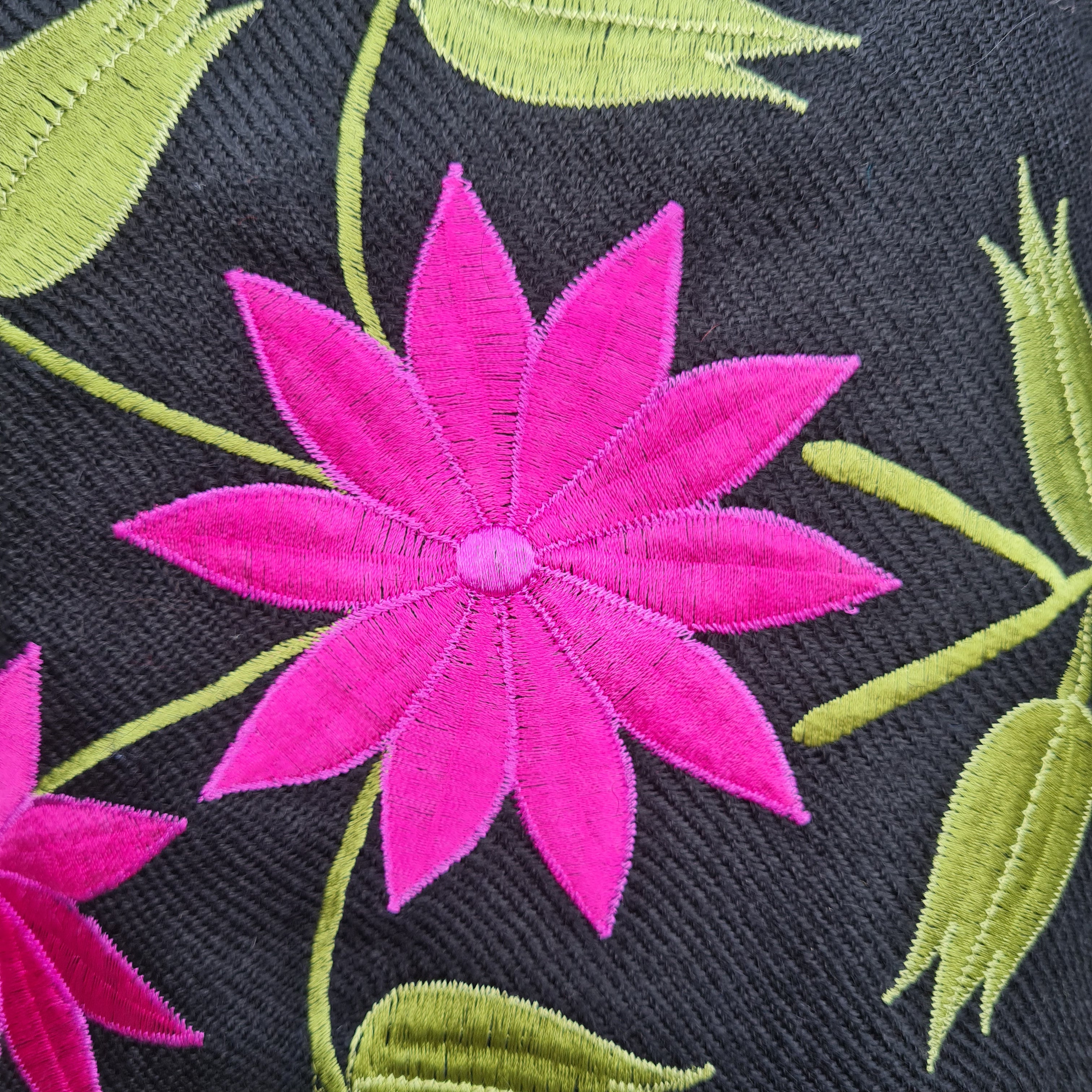 Black and Pink Alpaca Shawl 13