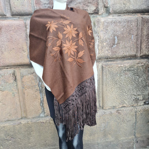 Brown Alpaca Shawl 14