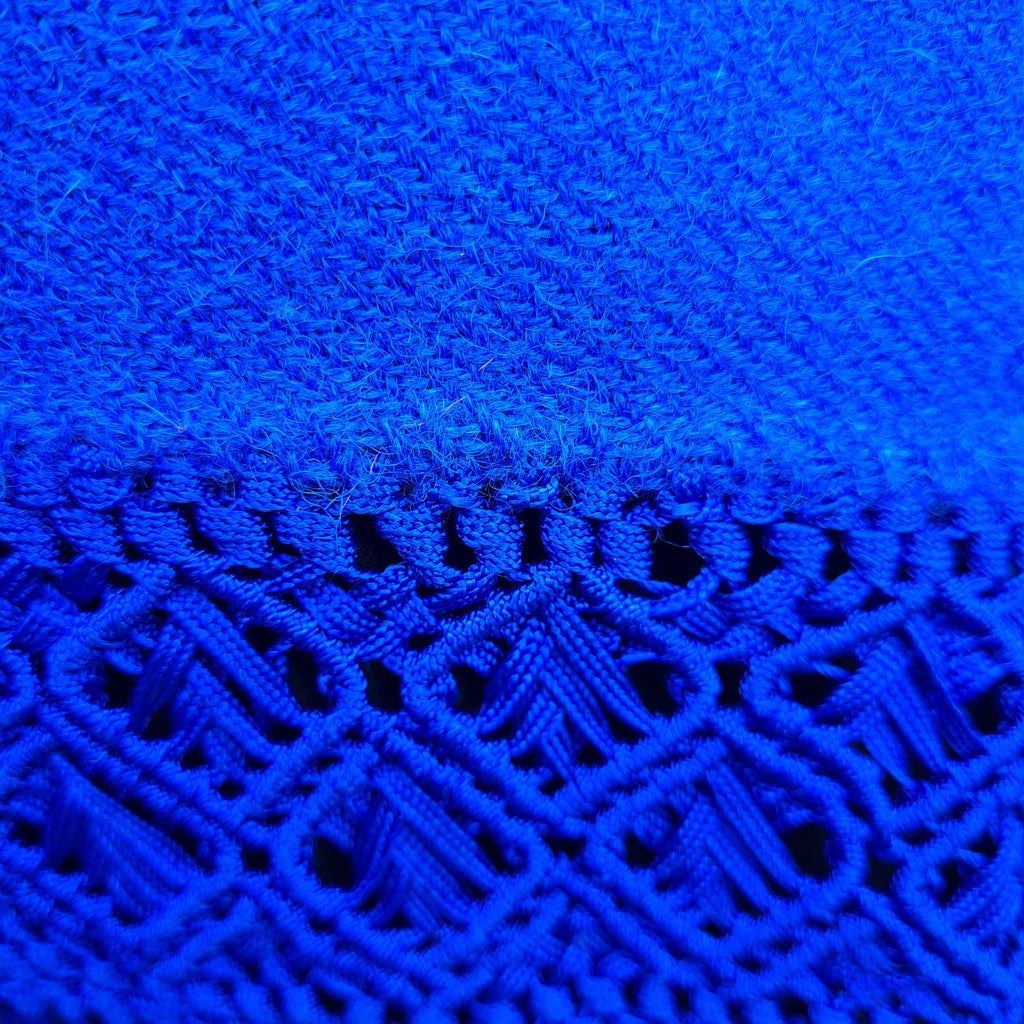 Blue Alpaca Shawl 17