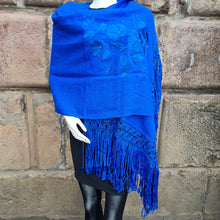 Load image into Gallery viewer, Blue Alpaca Shawl 18
