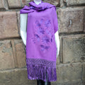 Purple Alpaca Shawl 21