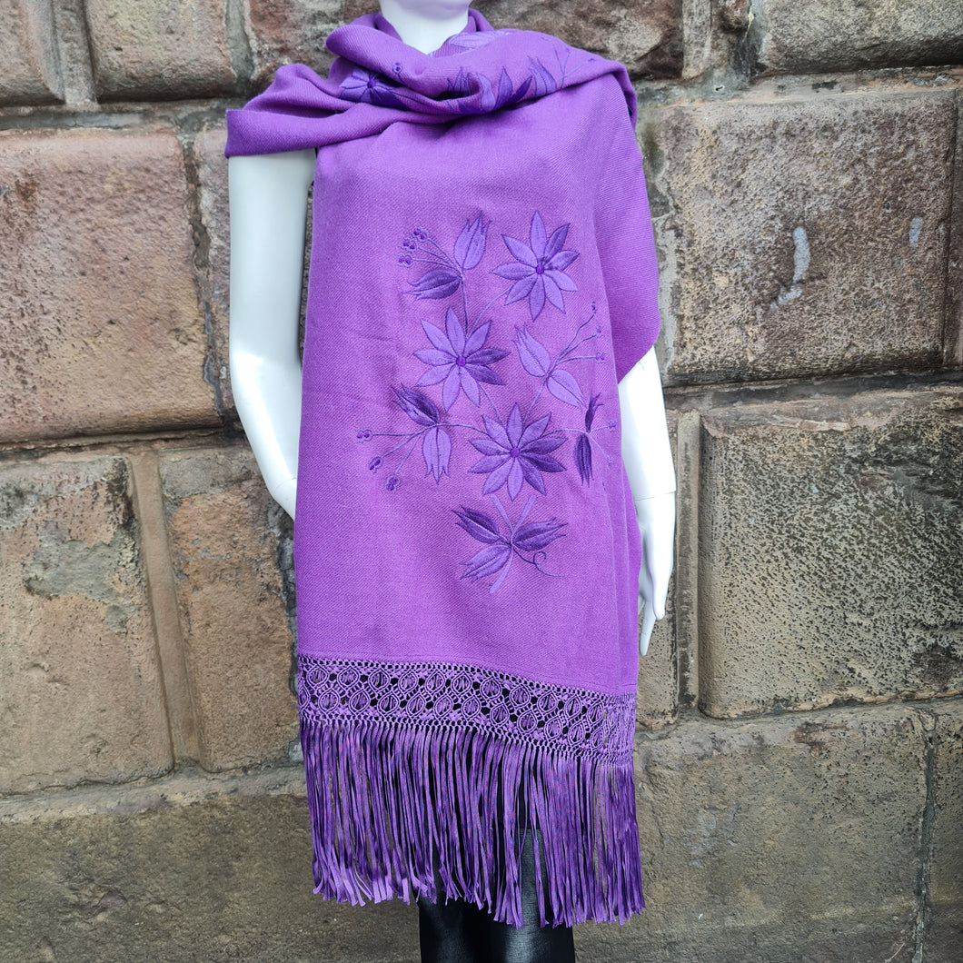 Purple Alpaca Shawl 21