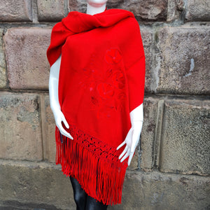 Red Alpaca Shawl 22