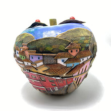 Load image into Gallery viewer, BLUE CERAMIC APPLE SCULPTURE 2L
