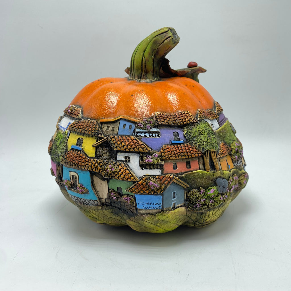 CERAMIC PUMPKIN SCULPTURE 3L