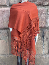 Load image into Gallery viewer, Handcrafted Alpaca Shawl with Silk Macrame Fringe (29)
