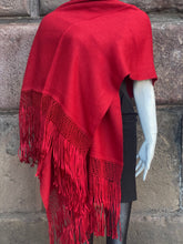 Load image into Gallery viewer, Handcrafted Alpaca Shawl with Silk Macrame Fringe (30)
