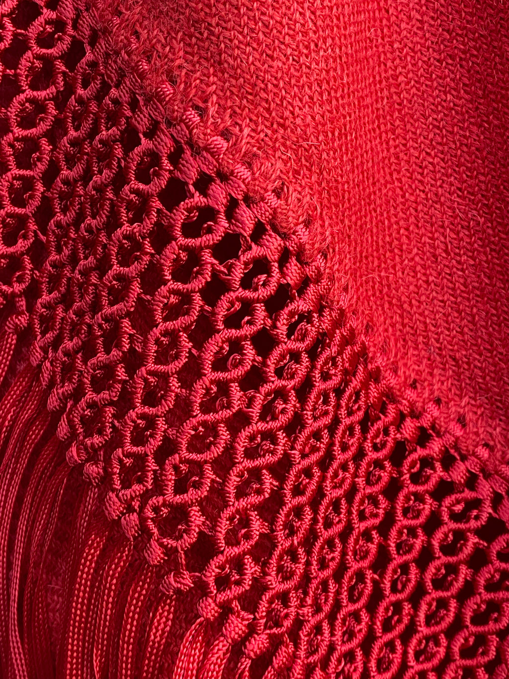 Handcrafted Alpaca Shawl with Silk Macrame Fringe (30)