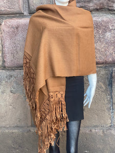 Handcrafted Alpaca Shawl with Silk Macrame Fringe (31)