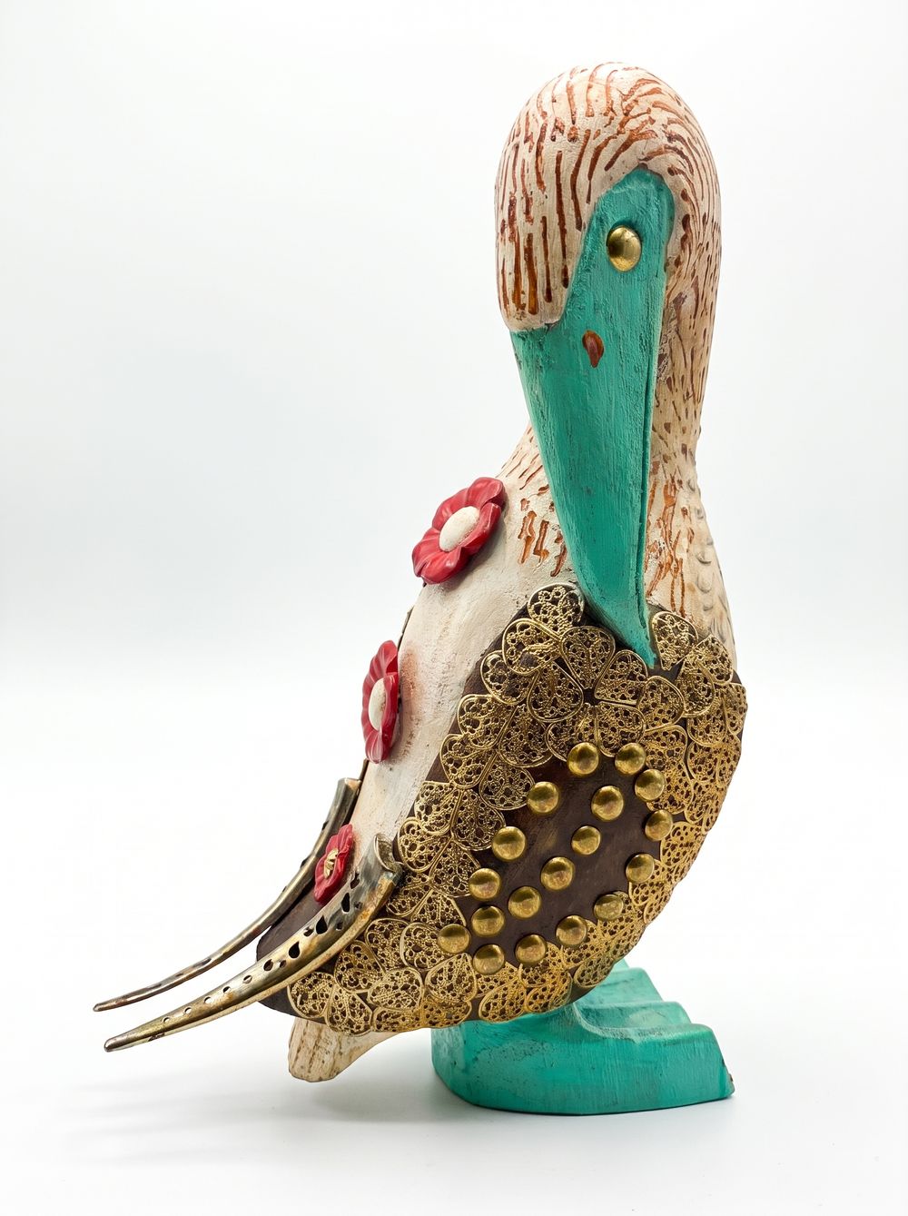 Blue-Footed Booby, Filigree, handmade in Ecuador