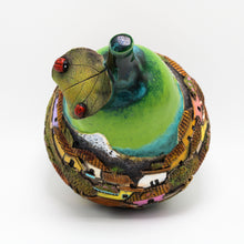 Load image into Gallery viewer, Green Ceramic Pear sculpture (medium)
