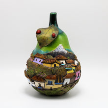 Load image into Gallery viewer, Green Ceramic Pear sculpture (medium)
