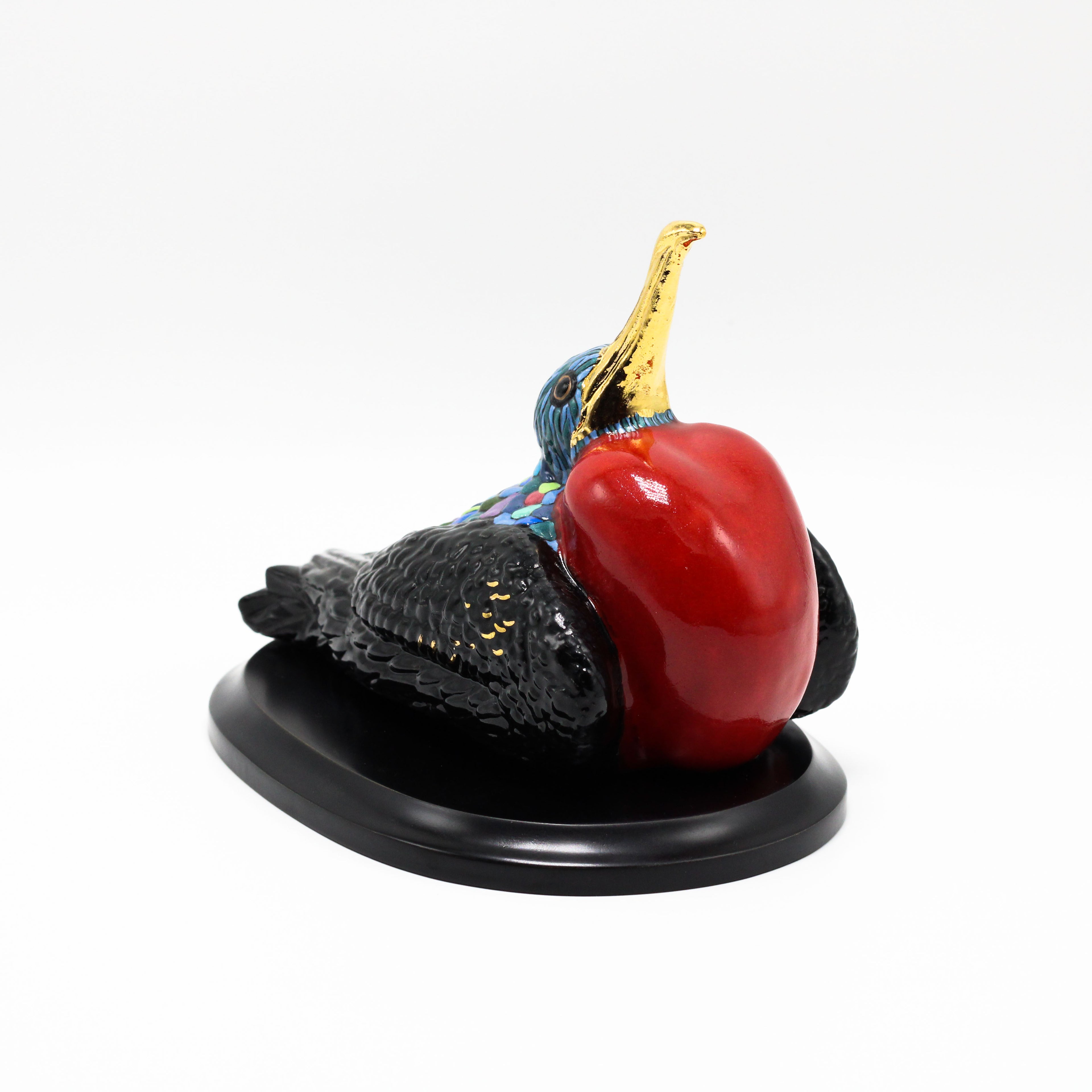 Ceramic Galapagos Frigatebird sculpture