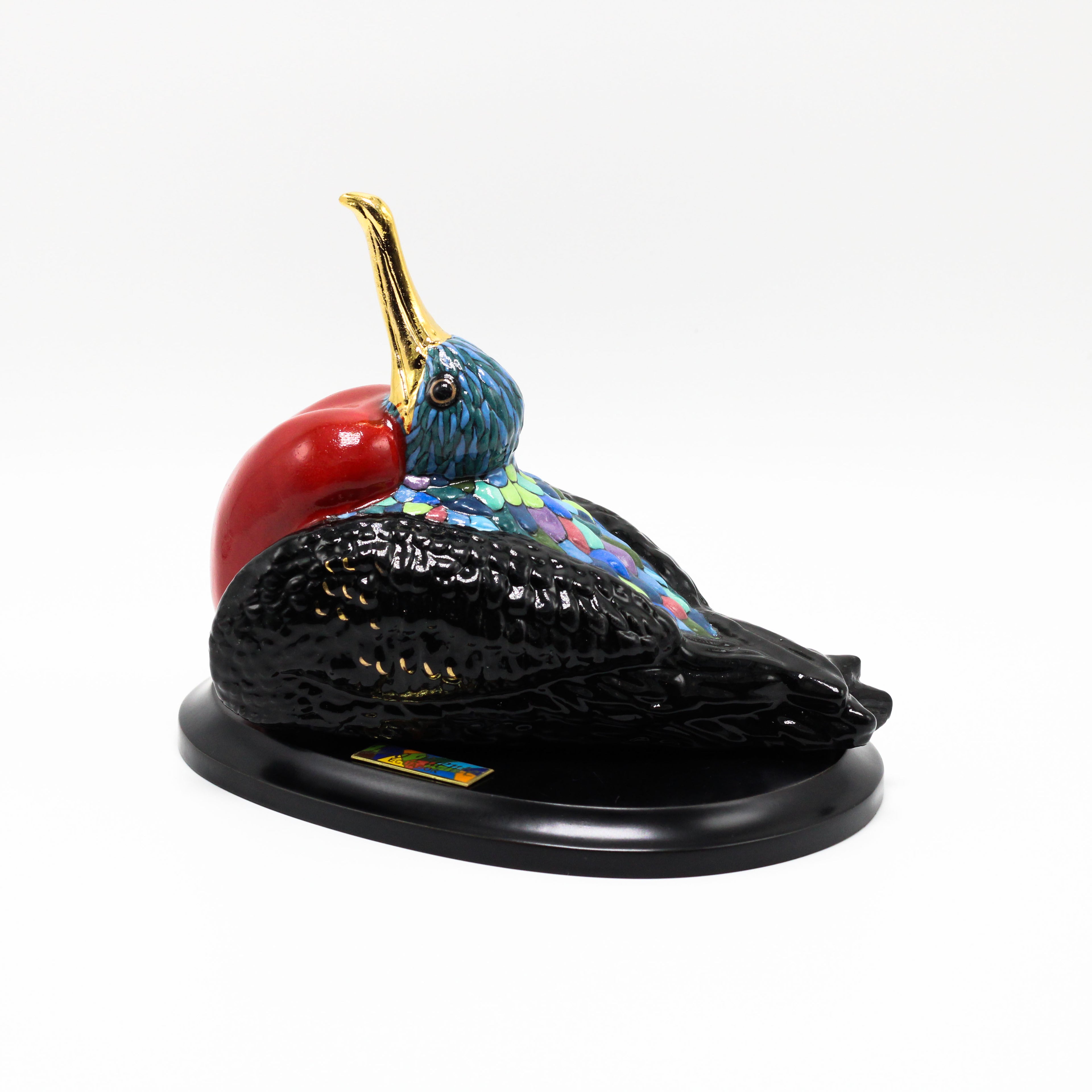 Ceramic Galapagos Frigatebird sculpture
