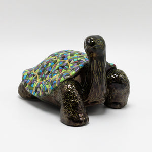 Green Ceramic Galapagos Tortoise sculpture