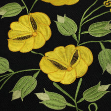 Load image into Gallery viewer, Black Shawl Yellow flowers
