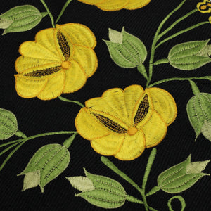 Black Shawl Yellow flowers