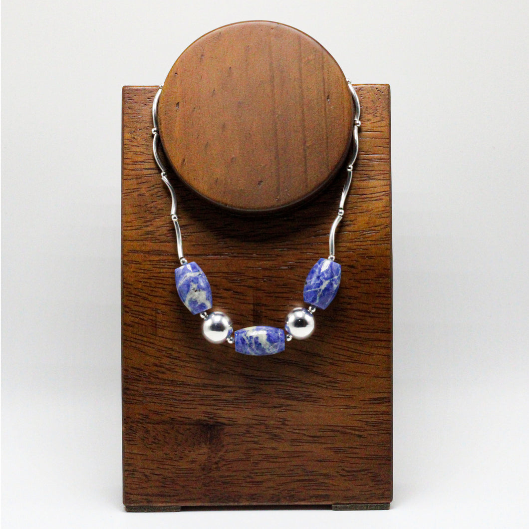 Silver and  Andean Sodalite Necklace 3
