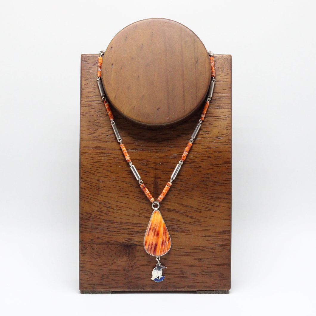 Silver and Spondylus shell Necklace 30