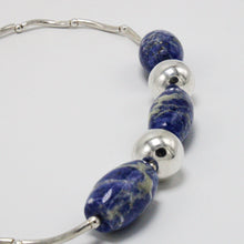 Load image into Gallery viewer, Silver and  Andean Sodalite Necklace 3
