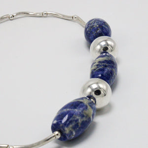 Silver and  Andean Sodalite Necklace 3