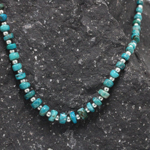 Silver and Andean Turquoise  Necklace 22