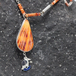 Silver and Spondylus shell Necklace 30