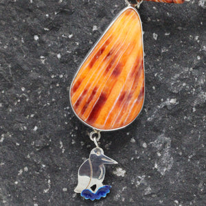 Silver and Spondylus shell Necklace 30