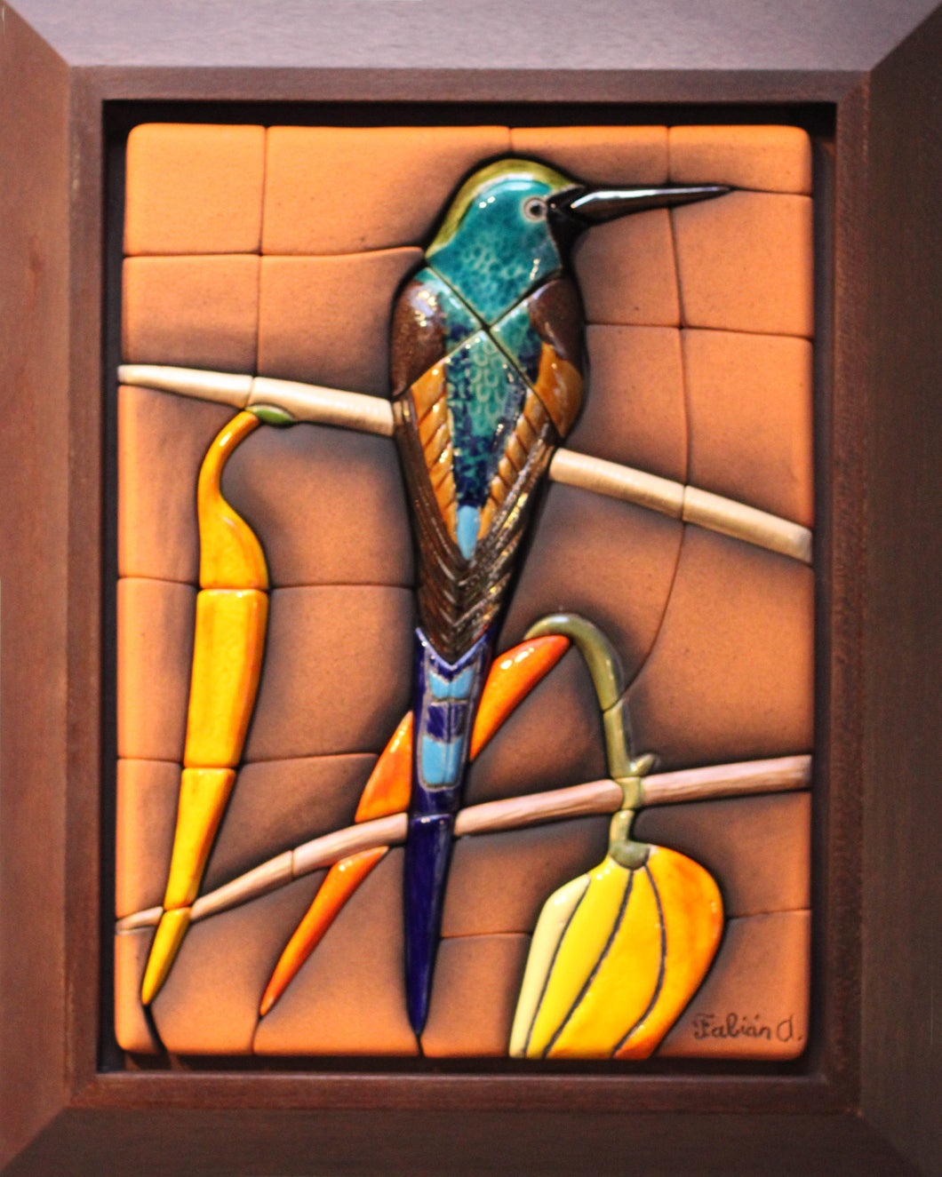 Wild Hummingbird Ceramic Mural 2