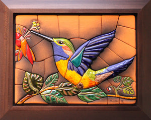 Wild Hummingbird Ceramic Mural 3