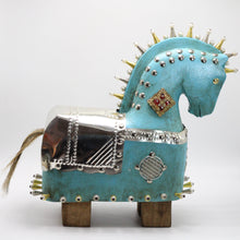 Load image into Gallery viewer, Wooden Turquoise and Steel Horse
